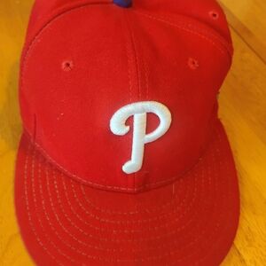 Cat' Phillies Red Baseball Cap with White Logo